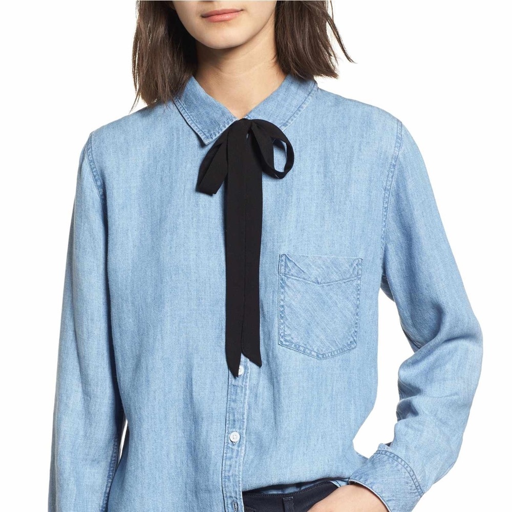 Rails Jansen denim tie shirt small